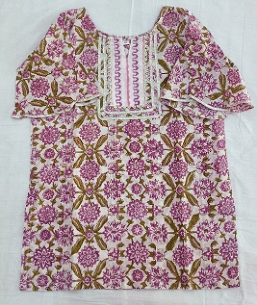 COTTON PRINTED KURTI SHARARA SET