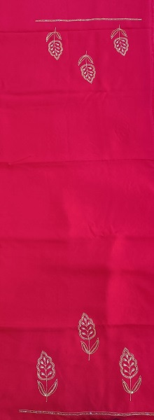 RANI HANDWORK DOLASILK SUIT SHIFFON DUPPTTA WITH SANTOON PANT SUIT SET