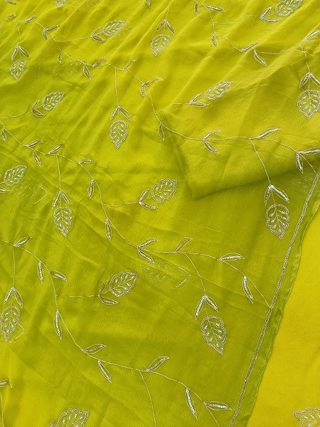 LIRIL HANDWORK DOLASILK SUIT WITH SHIFFON DUPPTTAA AND SANTOON PANTS