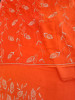 ORANGE DOLASILK SUIT WITH SHIFFON DUPTTA HANDWORK AND SANTOON PANTS