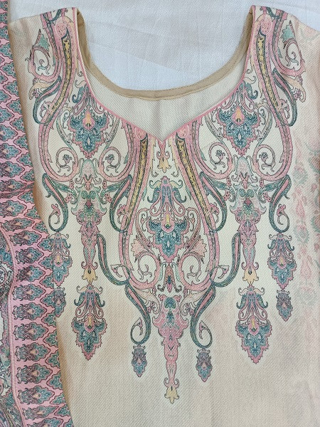 LIGHT PINK PRINTED WOOLLEN SUIT SET