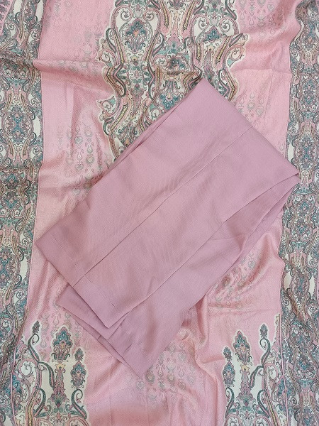 LIGHT PINK PRINTED WOOLLEN SUIT SET