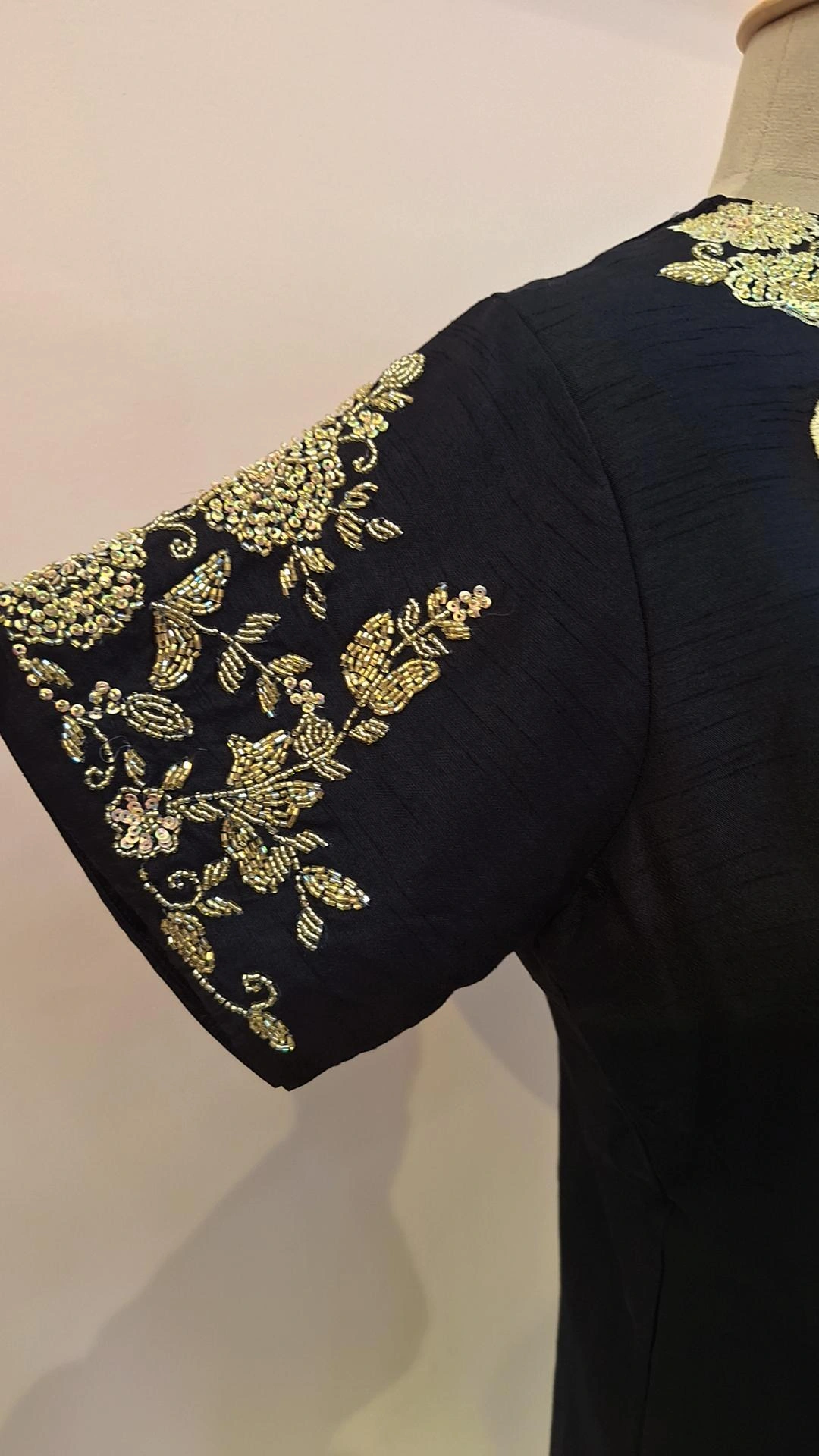 BLACK AND CREAM CROP WITH DHOTI AND JACKET SHRUG SET