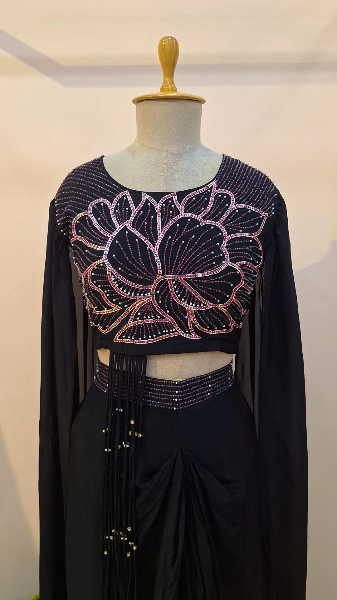 BLACK TOP WITH DHOTI SET