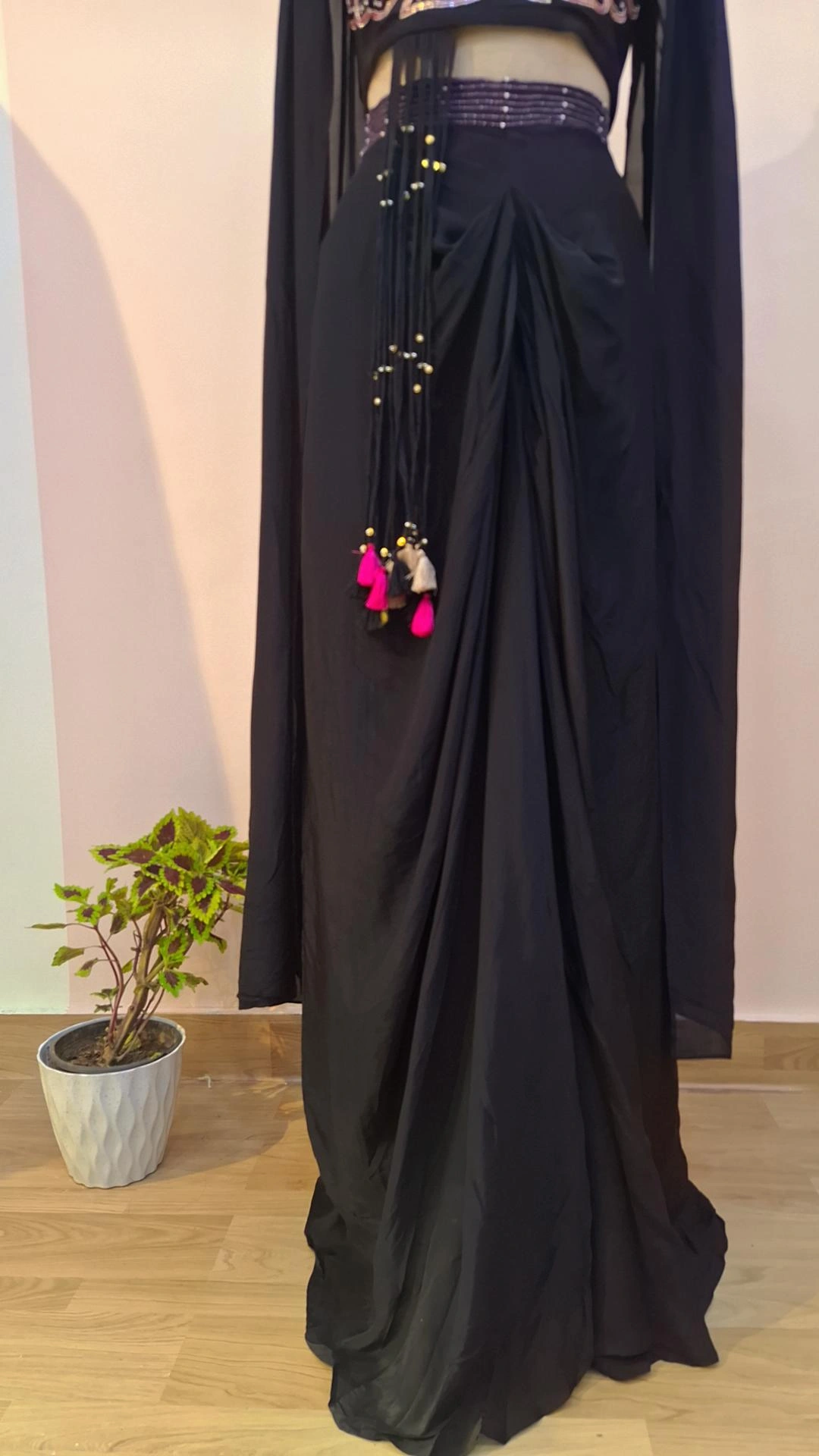 BLACK TOP WITH DHOTI SET