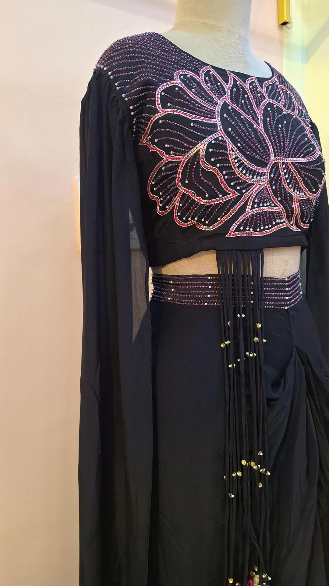 BLACK TOP WITH DHOTI SET