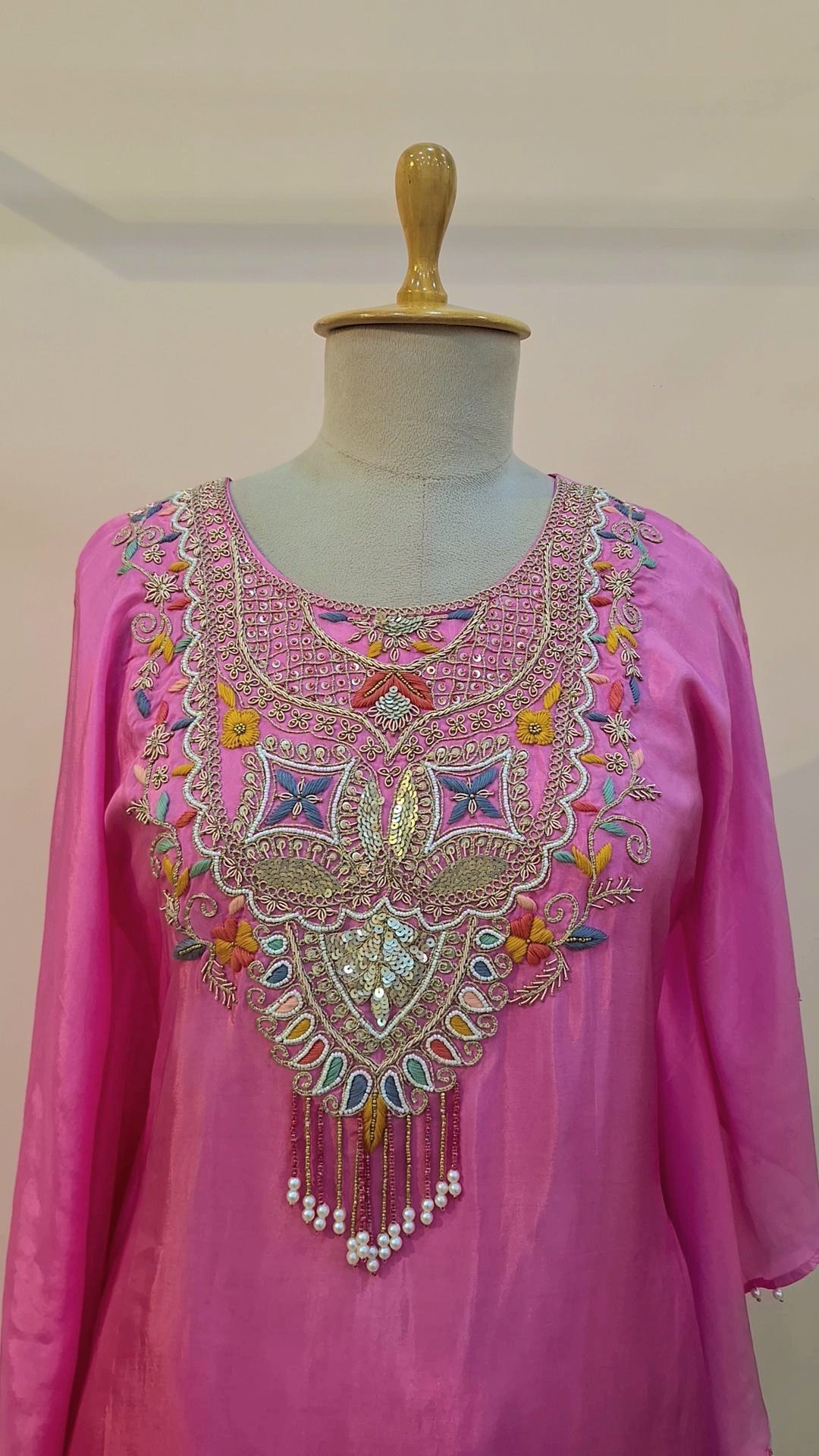 SHADED KAFTAN WITH CROP INNER AND PANTS SET