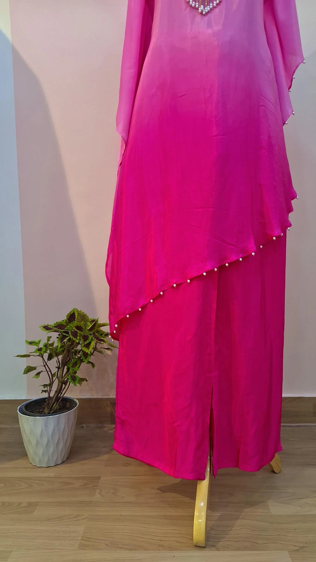 SHADED KAFTAN WITH CROP INNER AND PANTS SET