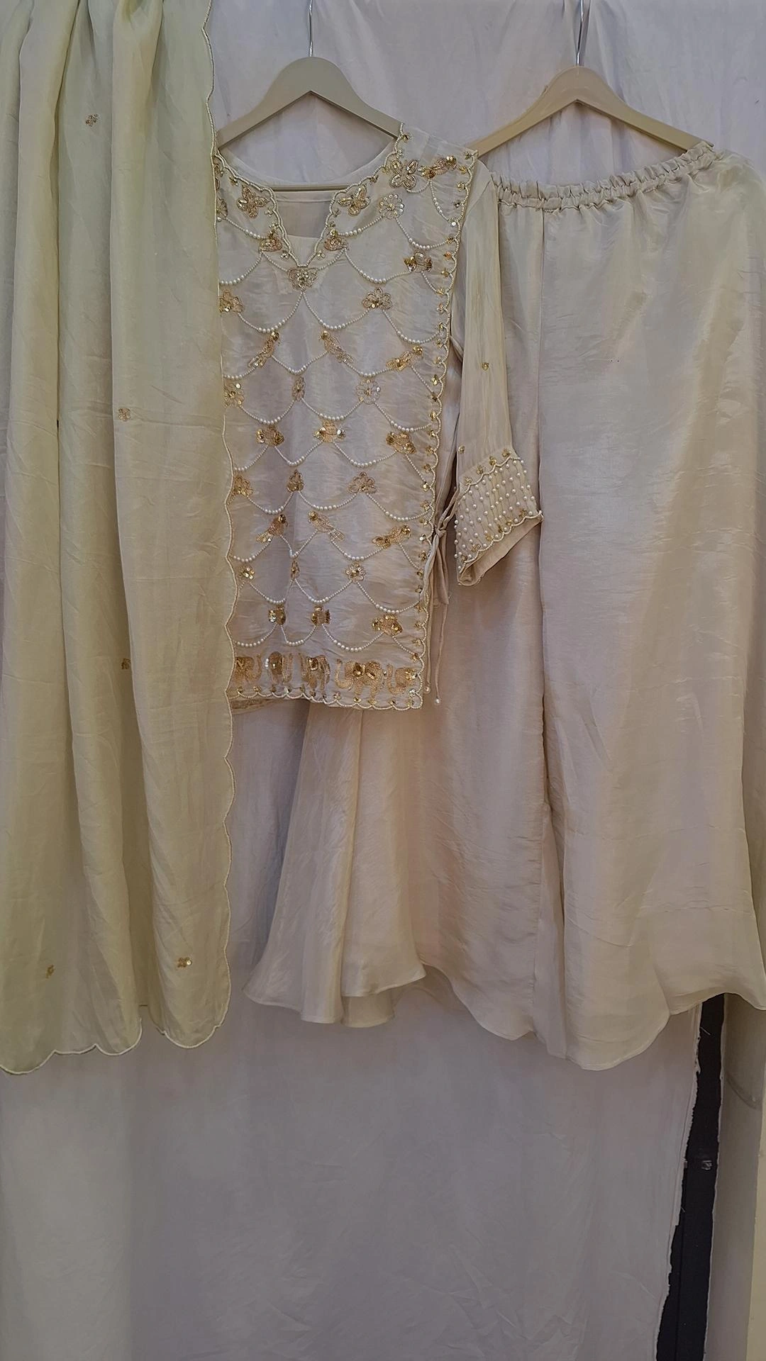 OFFWHITE TISSUE HANDWORK 3 PC SET