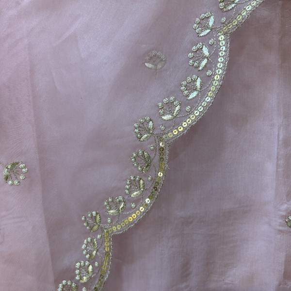 Soft Pink Sequins Indo Western