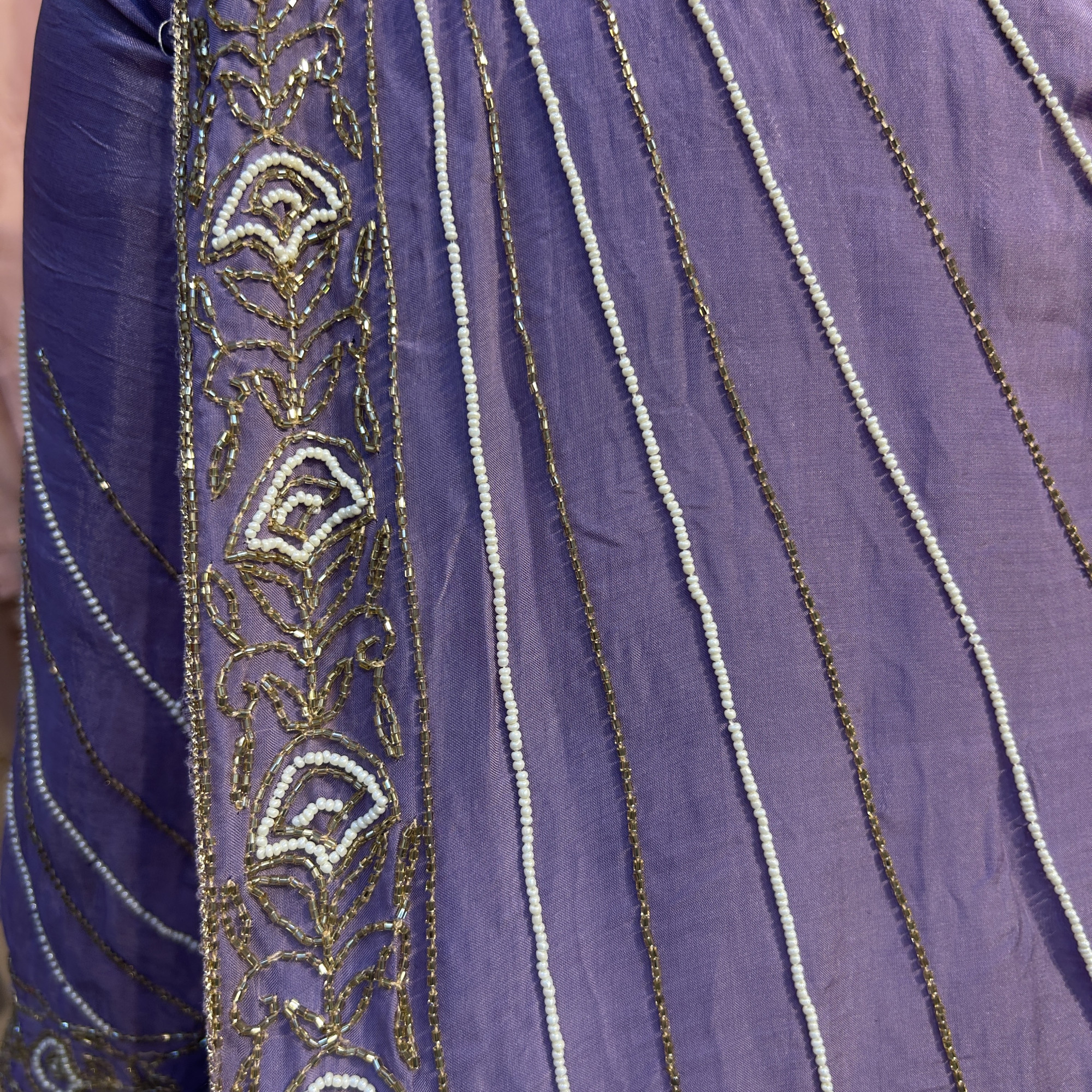 Lavender Drape Style Cutdana Indo Western