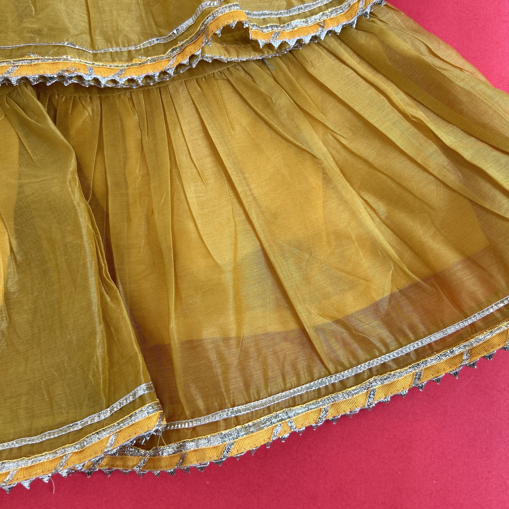Mustard Chanderi Sharara Set