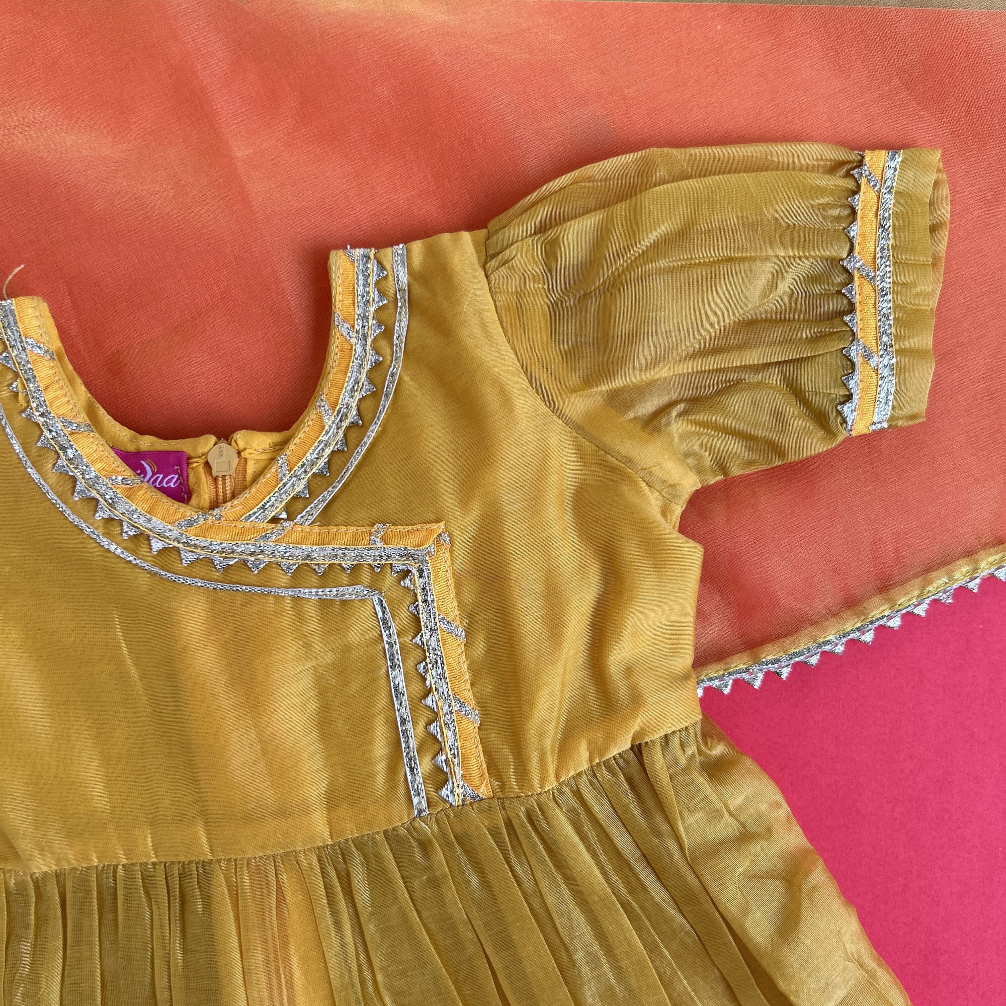 Mustard Chanderi Sharara Set