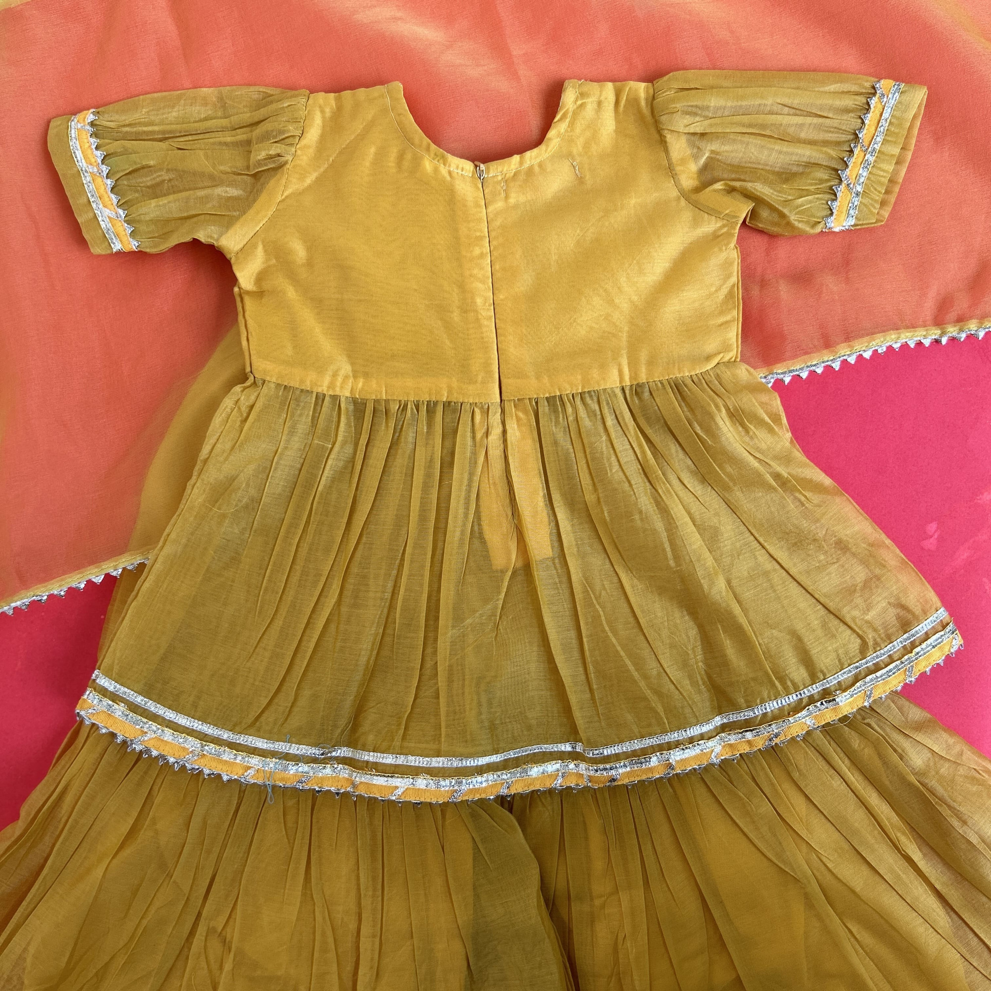 Mustard Chanderi Sharara Set
