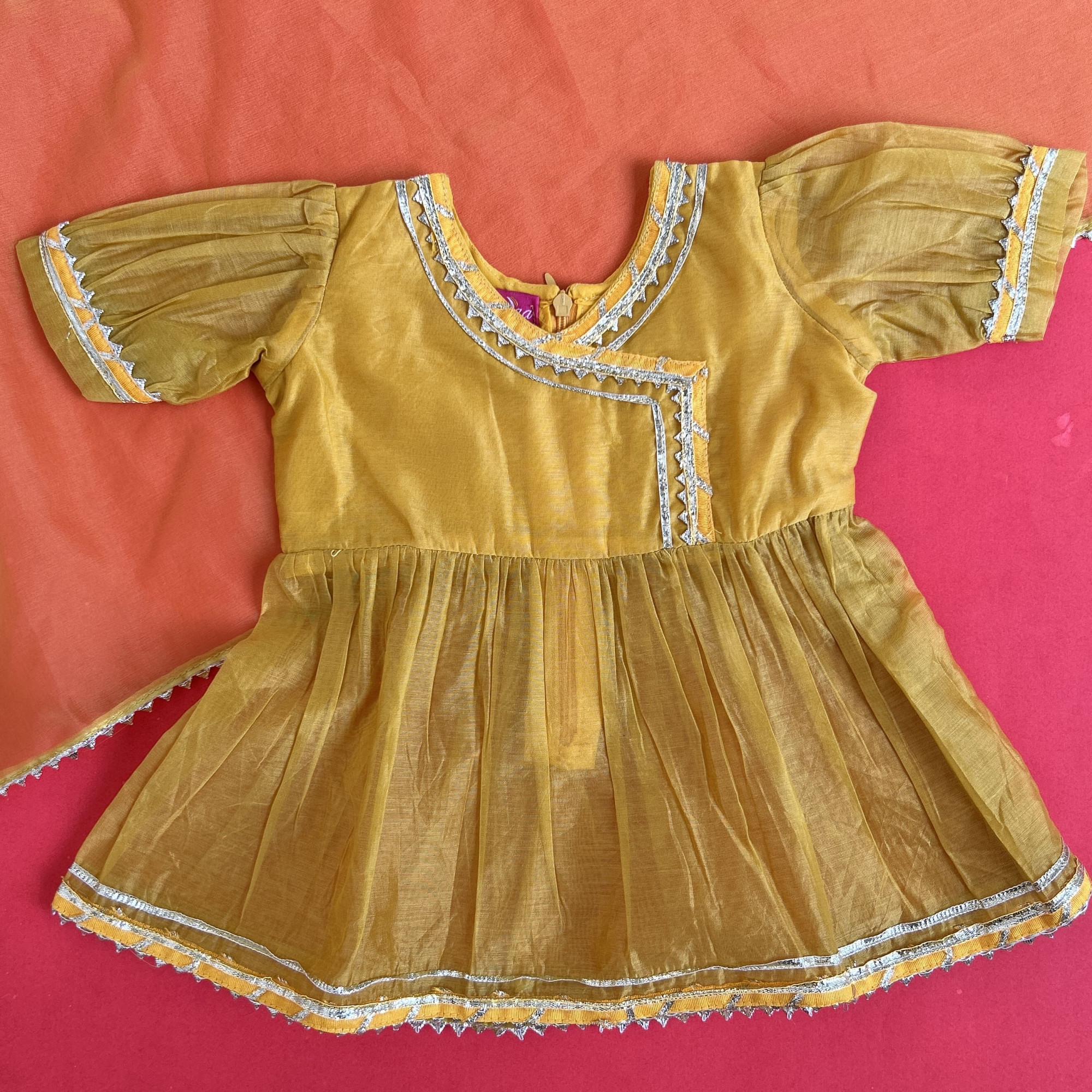 Mustard Chanderi Sharara Set