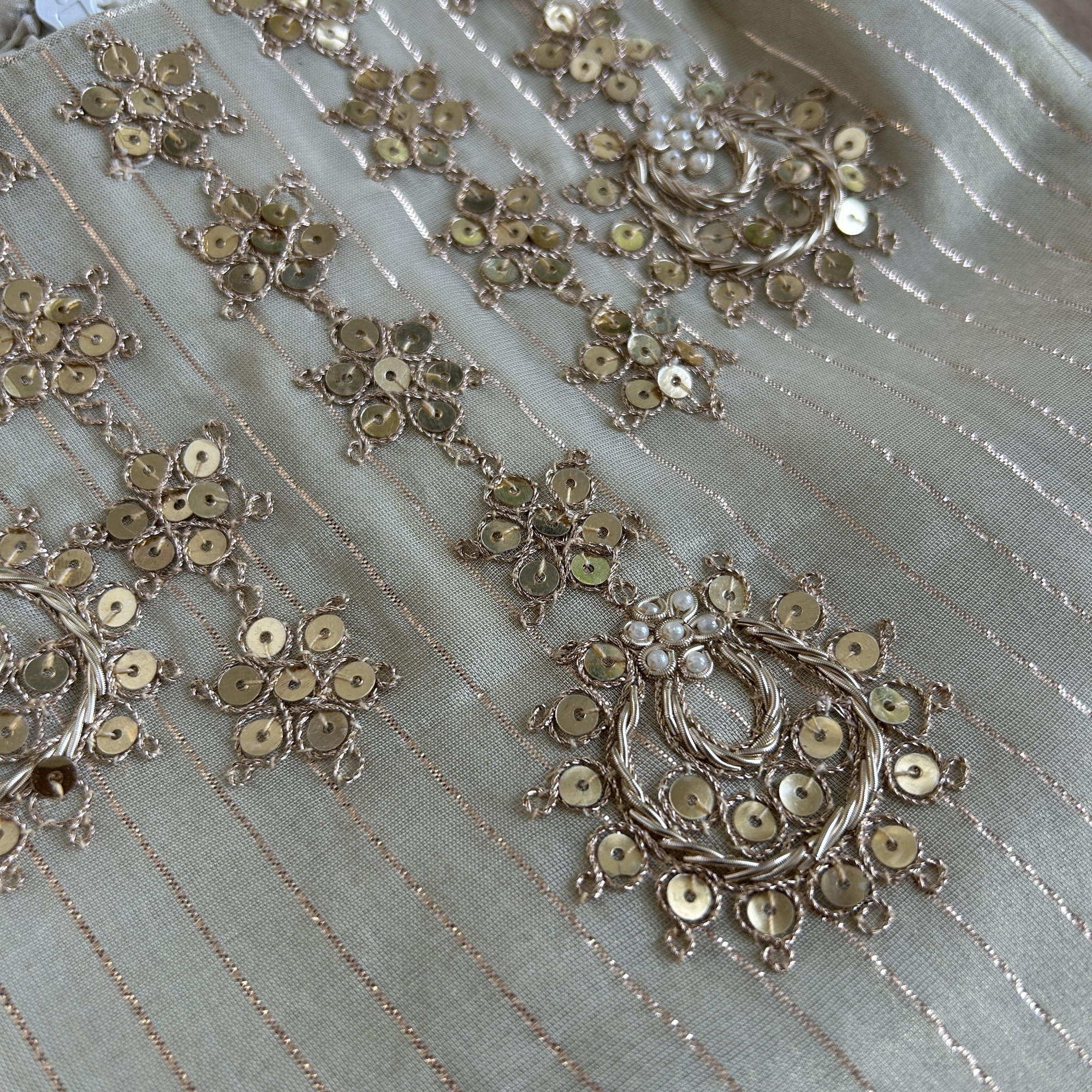 Striped Tissue Kurta  Sharara Set