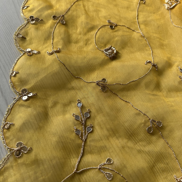 Yellow Zardozi Embroidery Suit