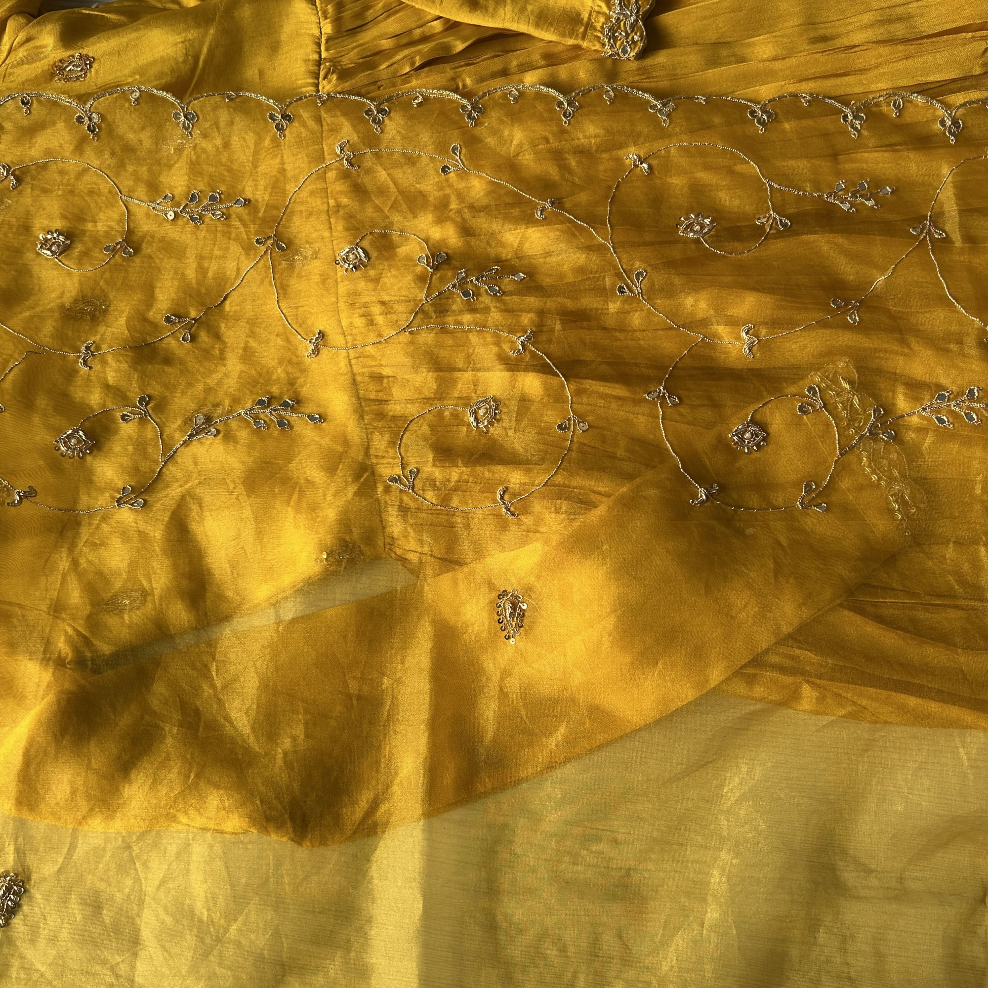 Yellow Zardozi Embroidery Suit