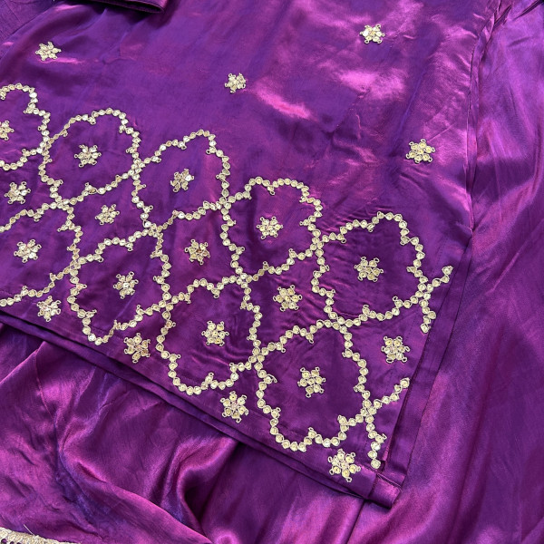 Purple Marodi Sequins Work Indo Western