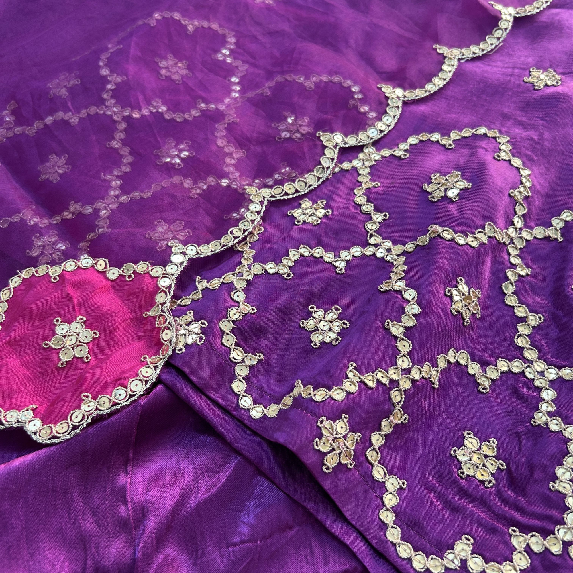 Purple Marodi Sequins Work Indo Western