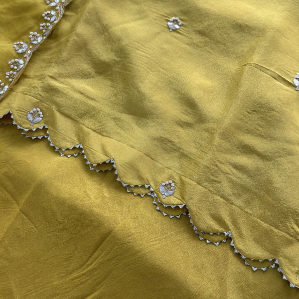 Yellow Sequin Embroidered Indo Western