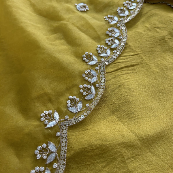 Yellow Sequin Embroidered Indo Western