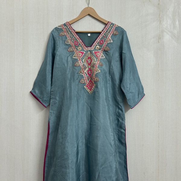 Blue Gotapatti Work Kurta
