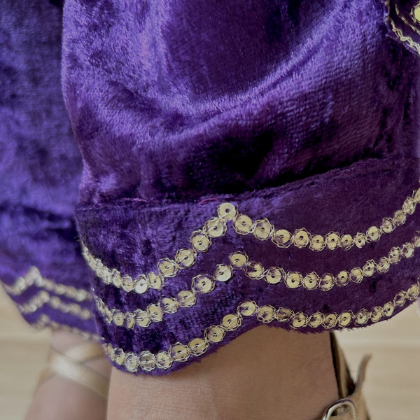 Purple Velvet Shaneel Suit Set