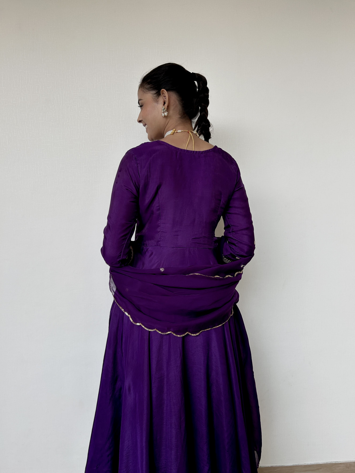 Deep Purple Angrakha Suit