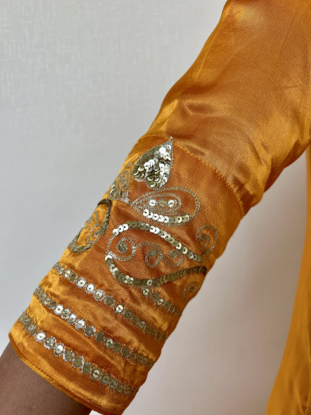 Golden Yellow Gajji Silk Suit Set