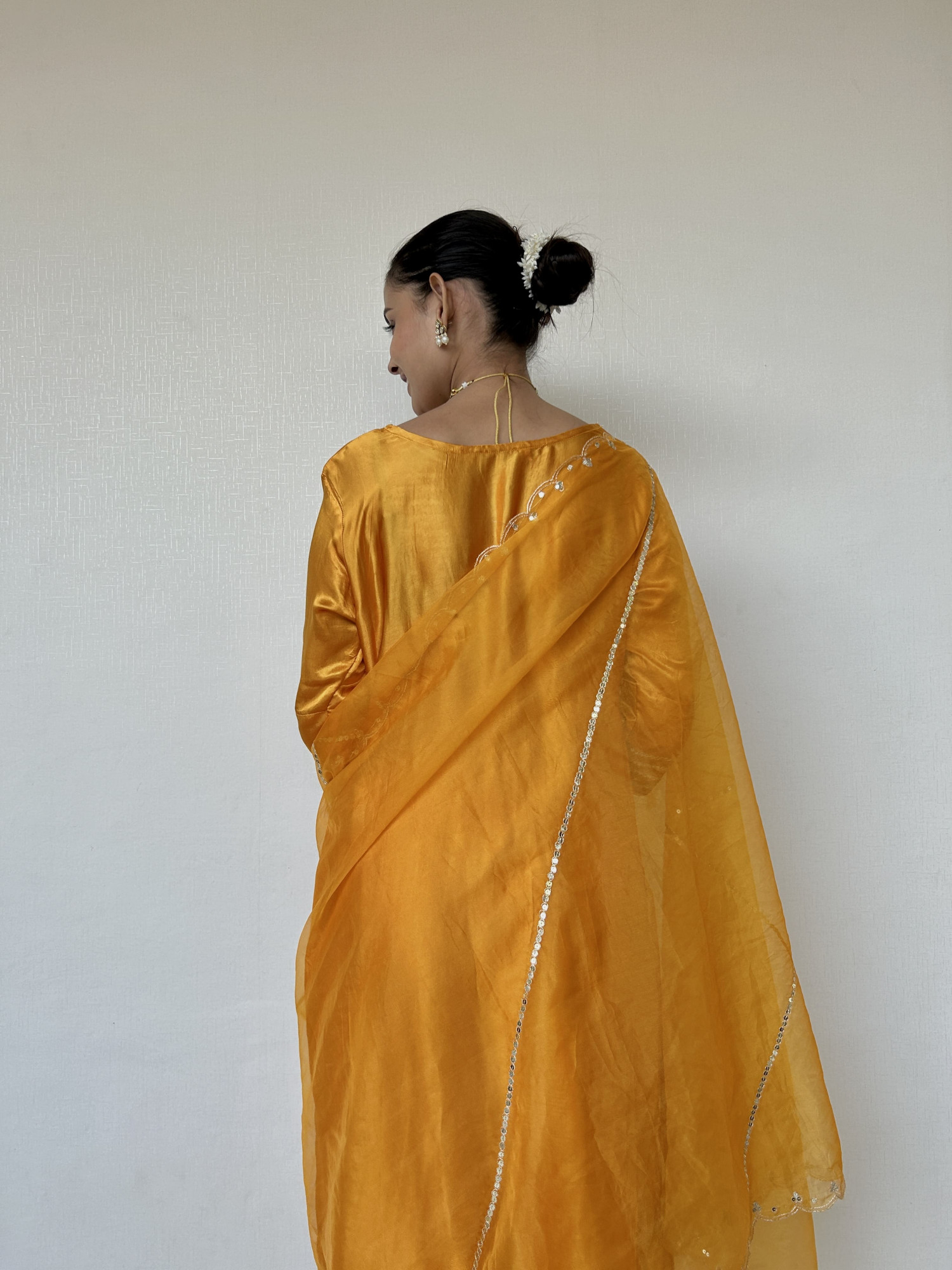 Golden Yellow Gajji Silk Suit Set