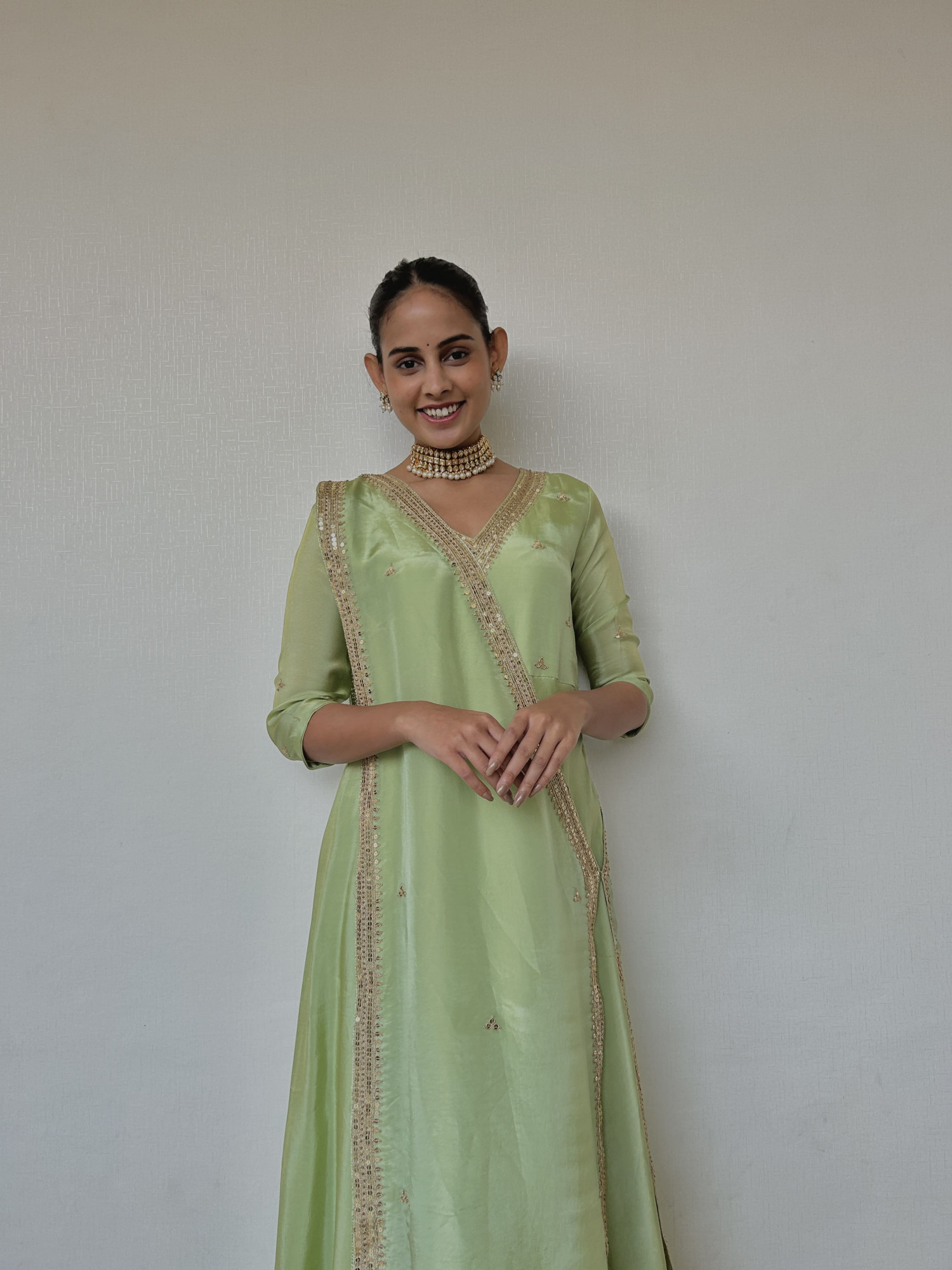 Mint Green Draped Gown