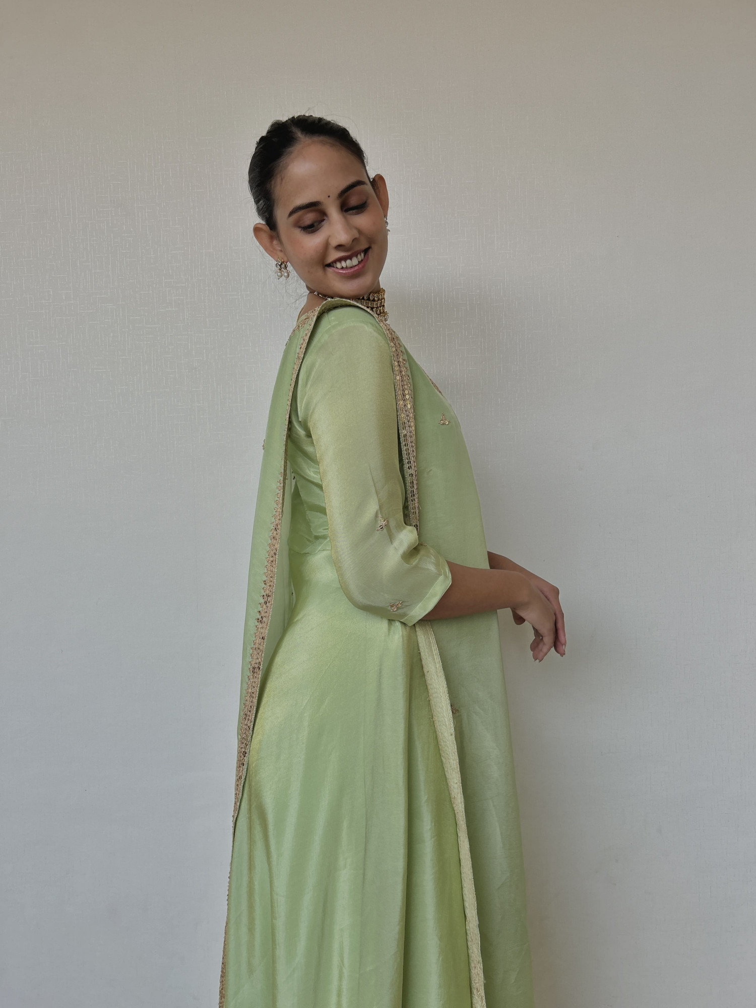 Mint Green Draped Gown