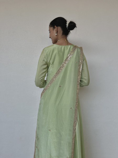 Mint Green Draped Gown