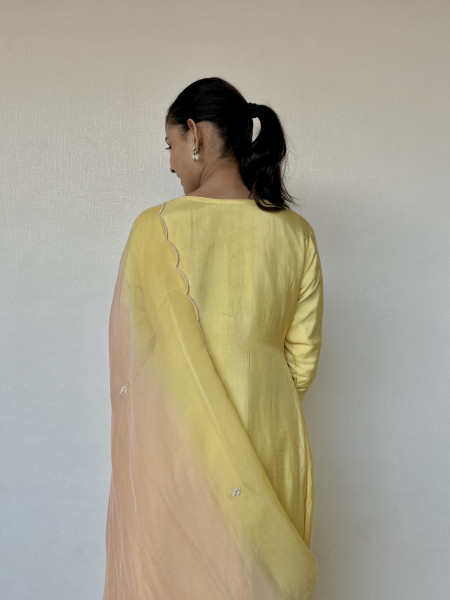 Pastel Yellow Pearl Suit Set