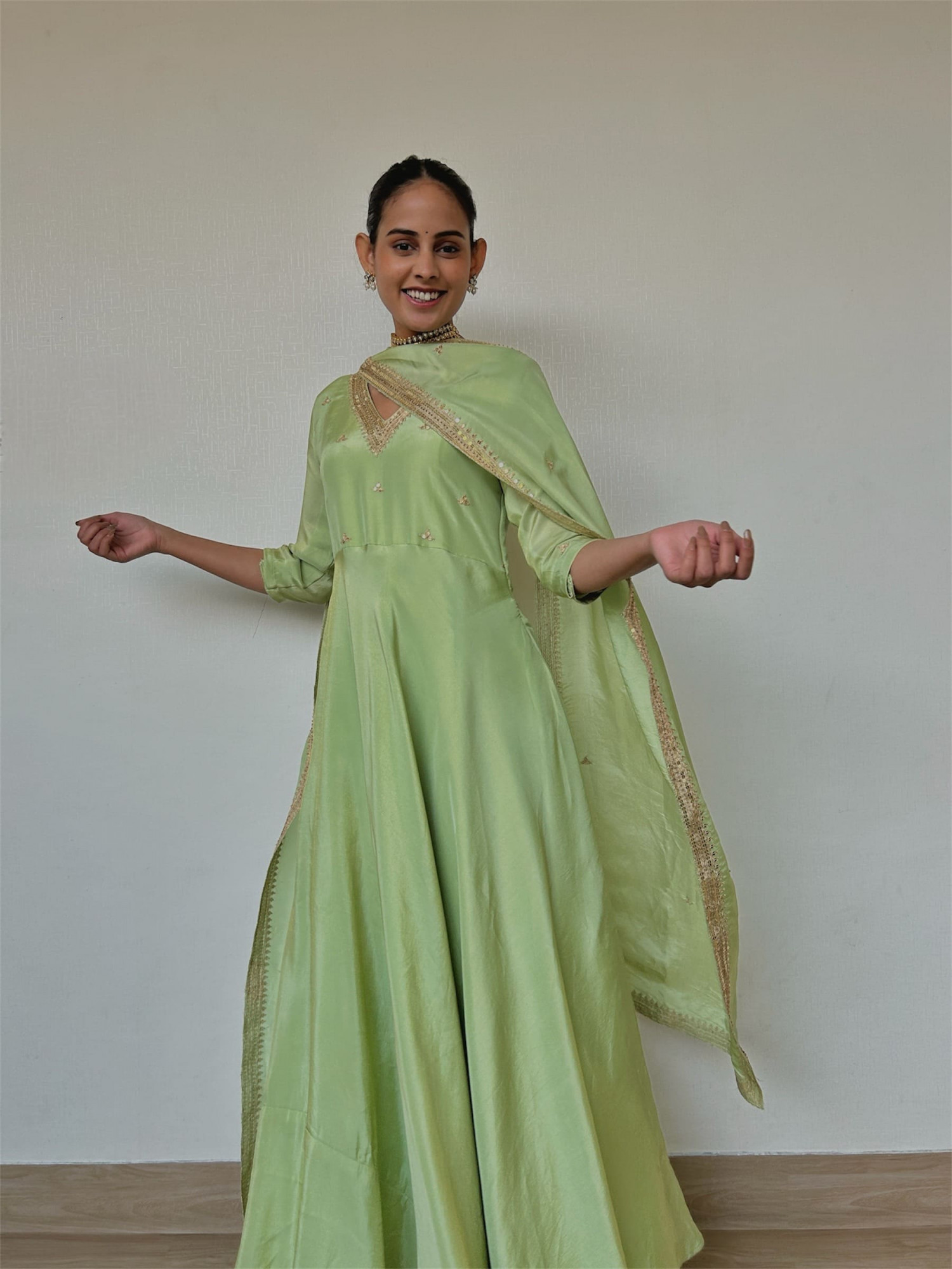 Mint Green Draped Gown