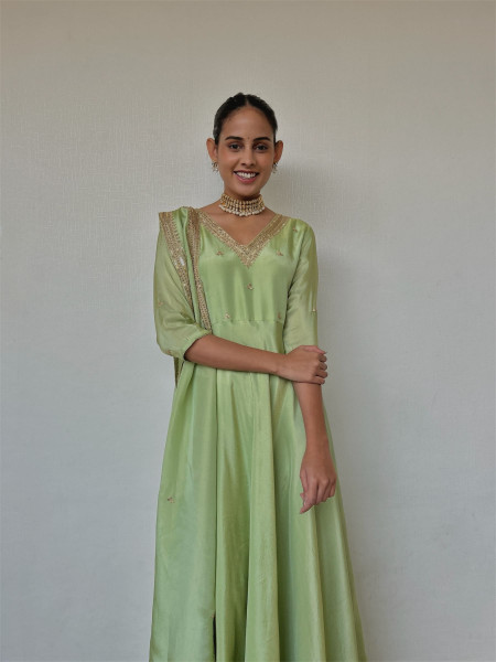 Mint Green Draped Gown