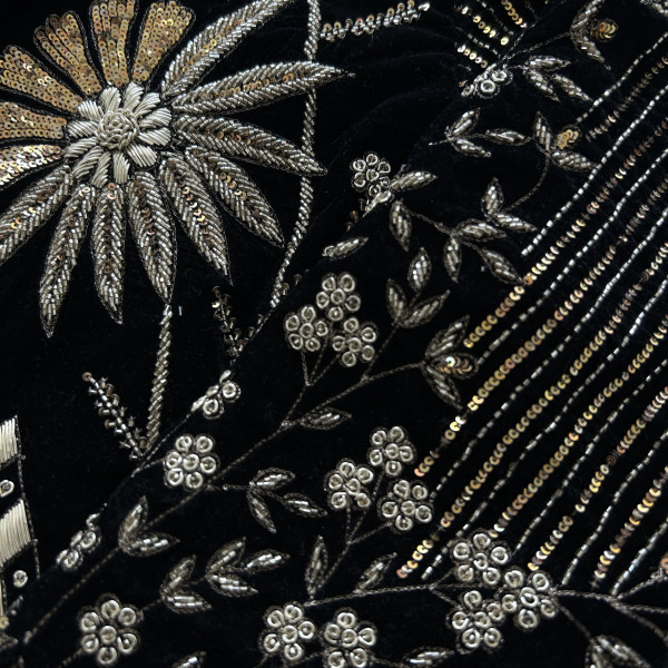 Black Shaneel Velvet Embroidered Jacket