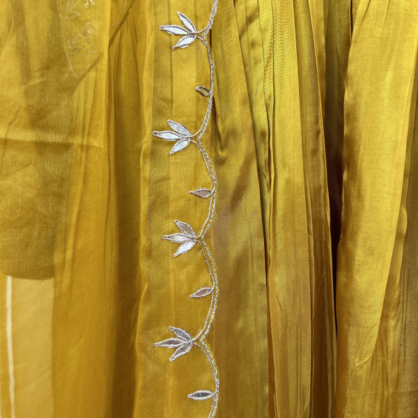 Yellow Alia-Cut Gotapatti Embroidered Suit