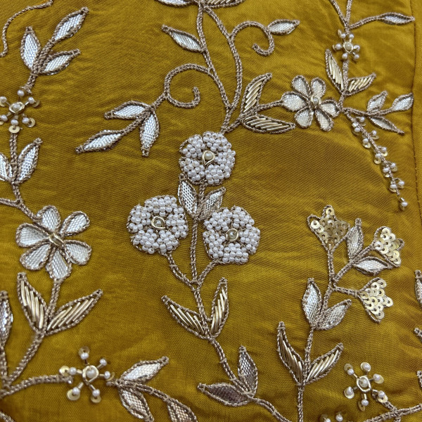 Yellow Alia-Cut Gotapatti Embroidered Suit