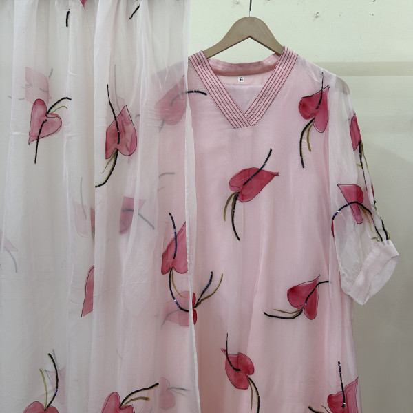 Pink Hand Painted Suit