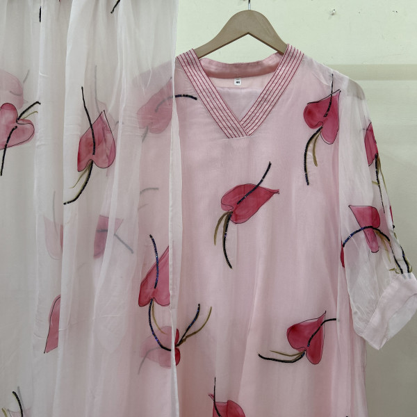 Pink Hand Painted Suit