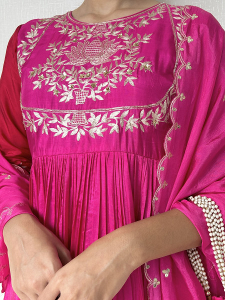 Ombre Shaded Hand-embroidered Suit Set