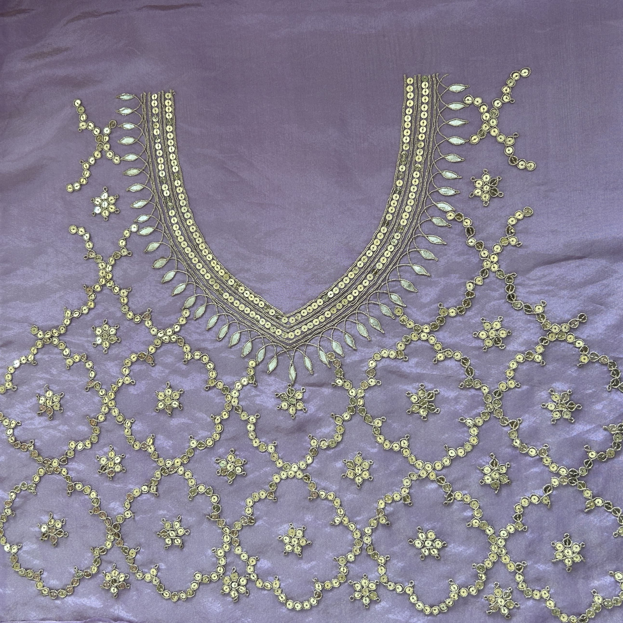 Purple Color Blocked Pastel Lehenga