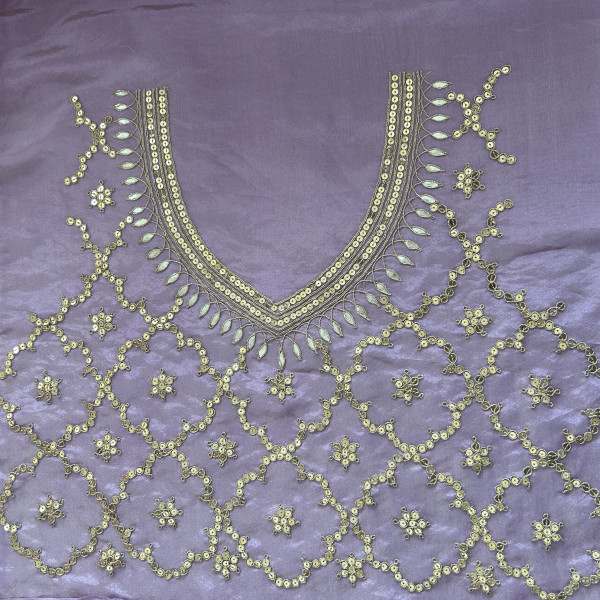 Purple Color Blocked Pastel Lehenga