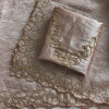 Rose Gold Cutdana Work Tissue Saree