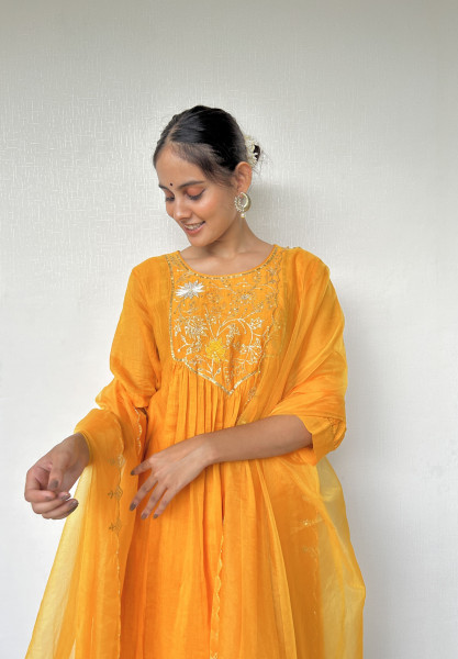 Deep Mango Yellow Suit Set