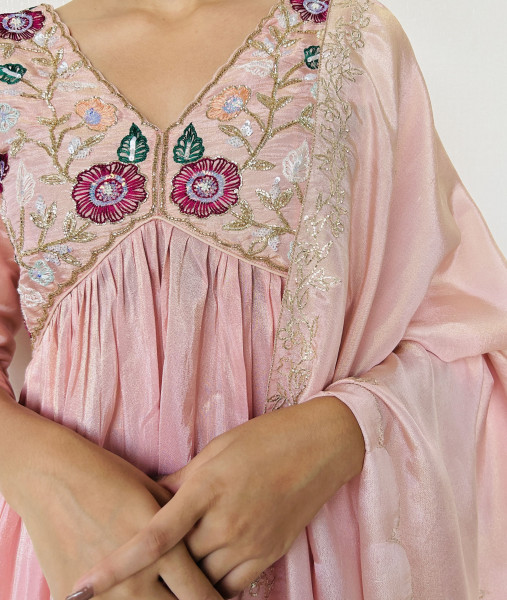 Subtle Pink Indo-western Outfit