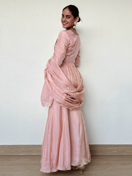 Subtle Pink Indo-western Outfit