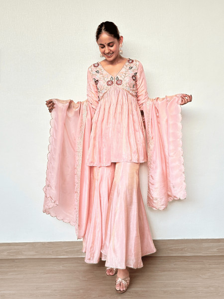 Subtle Pink Indo-western Outfit